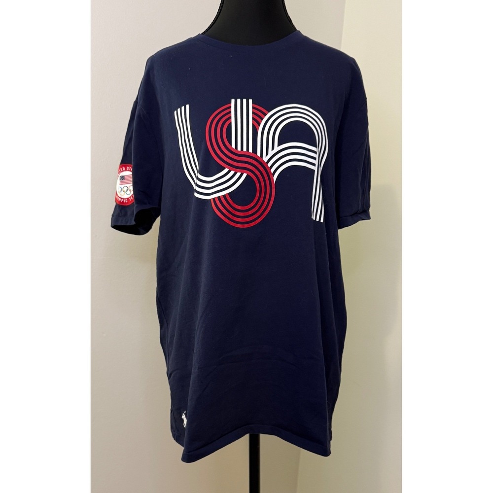 Polo Ralph‎ Lauren Team USA Olympic Team Navy Graphic T-Shirt Woman's Large